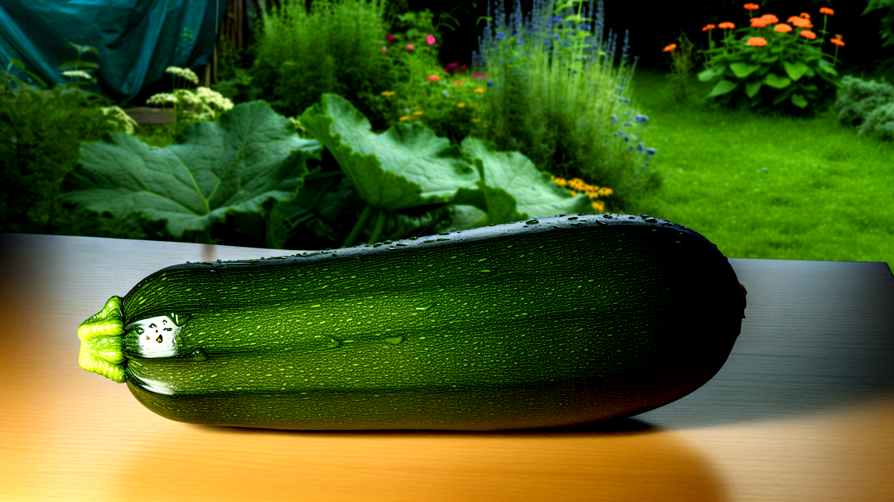 Bucce di zucchine compost giardino fiorente"